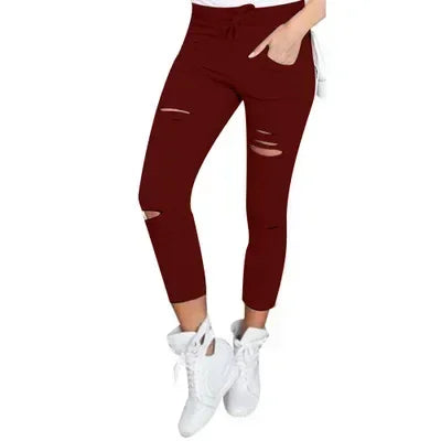 ladies jeans uk,  Ripped Jeans for Women Big Size Ripped Trousers in Red