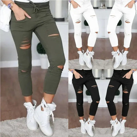 ladies jeans uk , Ripped Jeans for Women Women Big Size Ripped Trousers 