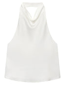 HXAO Top Women Halter Satin Women Tops | ladies tops uk