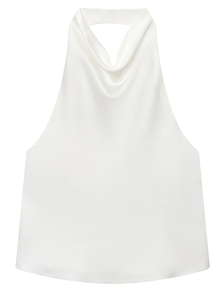 HXAO Top Women Halter Satin Women Tops | ladies tops uk