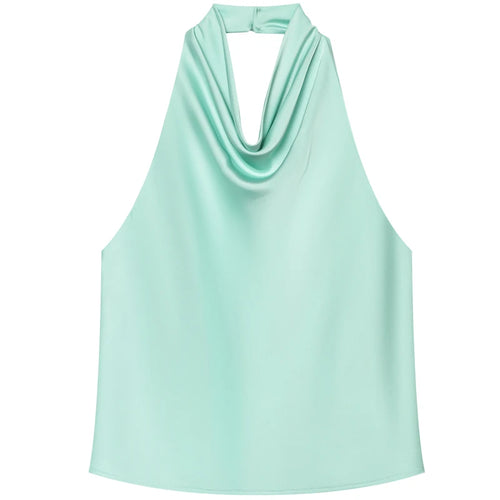 HXAO Top Women Halter Satin Women Tops | ladies tops uk