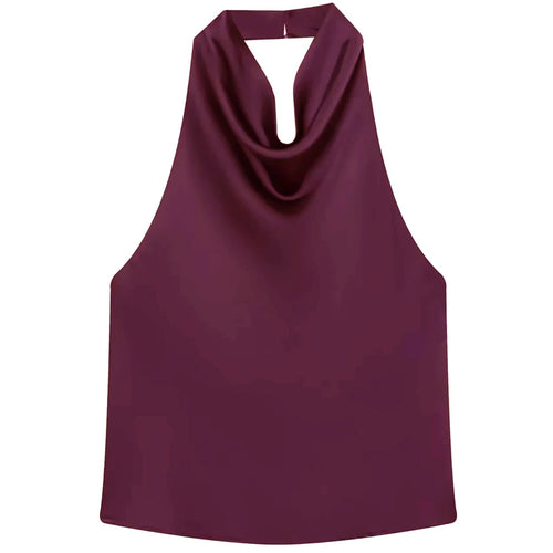 HXAO Top Women Halter Satin Women Tops | ladies tops uk