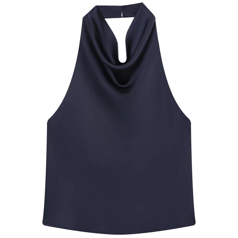 HXAO Top Women Halter Satin Women Tops | ladies tops uk