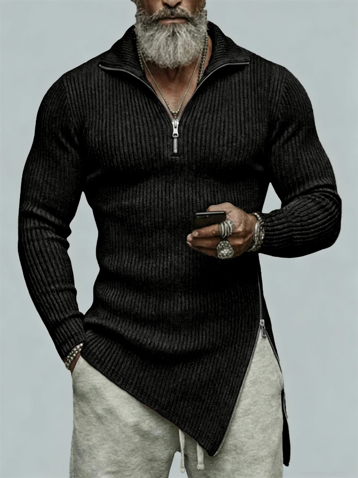 men's quarter-zip slim-fit sweater | mens sweaters uk