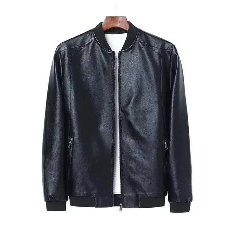  Men's Fashion Style Store 2024 Autumn New Men Black Biker PU Leather Coat Korean Fashion Men Pu Leather Jacket Trend Casual Fit Slim Baseball Clothes 8Xl