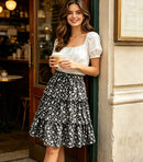 Summer Floral Print Tiered Mini Skirt  | Clothing Casual