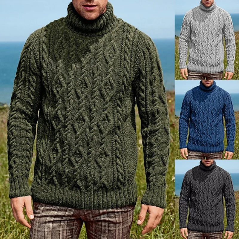 Men's Turtleneck Knitted Sweater | mens sweaters uk