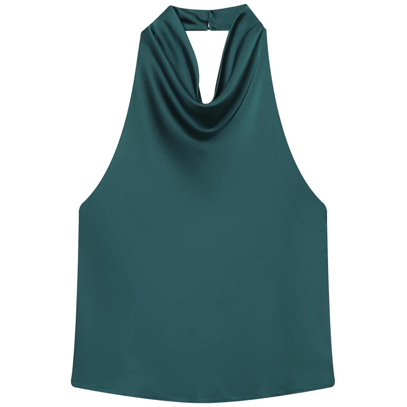 HXAO Top Women Halter Satin Women Tops | ladies tops uk