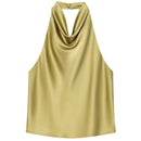 HXAO Top Women Halter Satin Women Tops | ladies tops uk