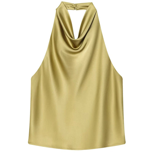 HXAO Top Women Halter Satin Women Tops | ladies tops uk
