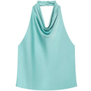 HXAO Top Women Halter Satin Women Tops | ladies tops uk