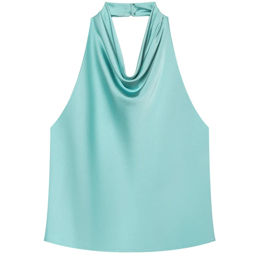 HXAO Top Women Halter Satin Women Tops | ladies tops uk