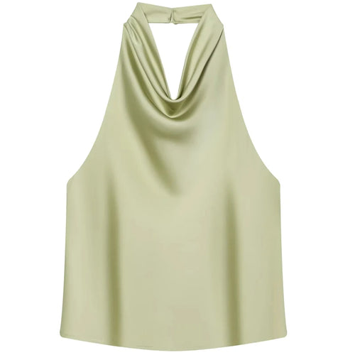 HXAO Top Women Halter Satin Women Tops | ladies tops uk