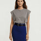 Simple Women's Blue Knee-Length Skirts For Commuting And Party Wear