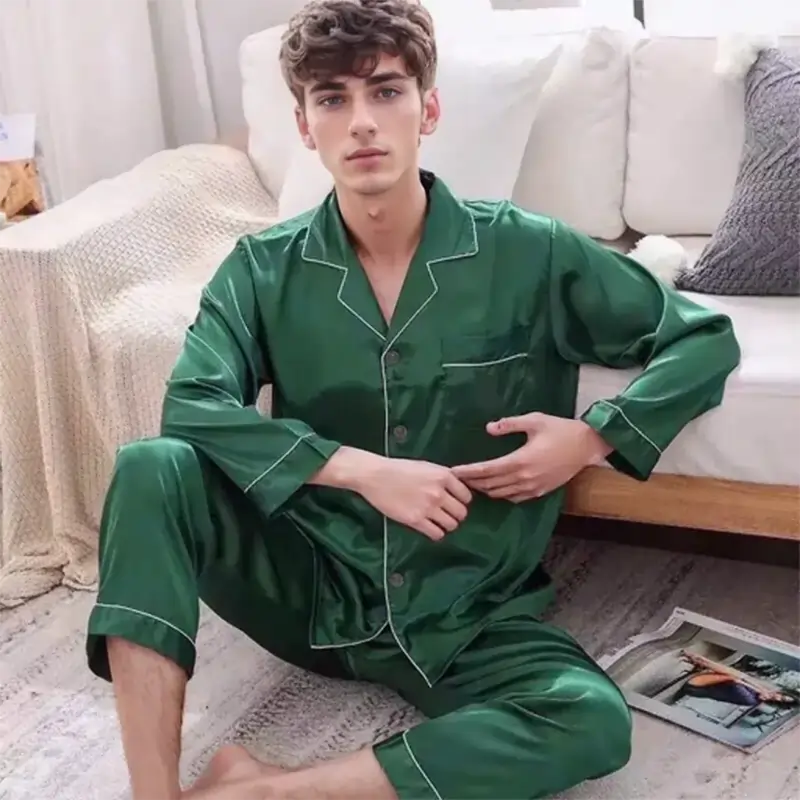 men's pyjamas uk , Sleepwear For Man Shirt Long Sleeve Pyjama Green