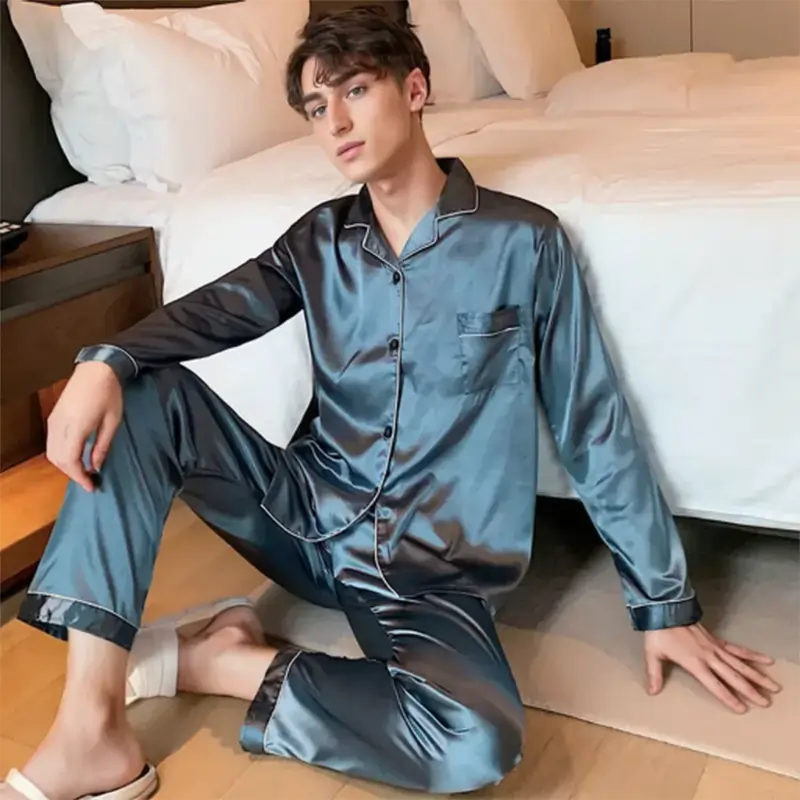 men's pyjamas uk , Sleepwear For Man Shirt Long Sleeve Pyjama Mint
