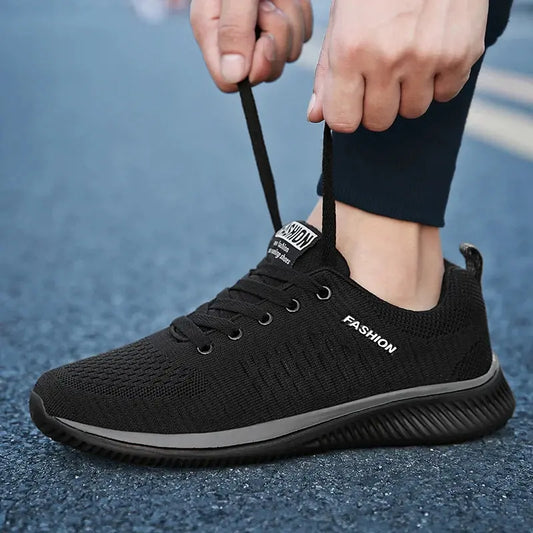 Sneakers Men Running Walking Black Front