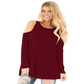 Stitching Cold Shoulder Long Sleeves Spring Summer Tops