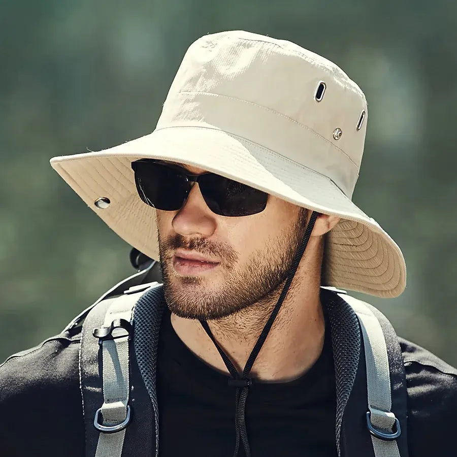 Summer Bucket Hat For Men Beige