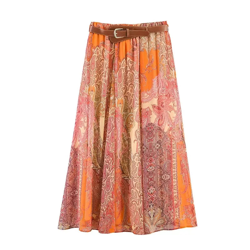 Summer New Skirts Women's 2026 New Fashion Retro Coral Red Front Image