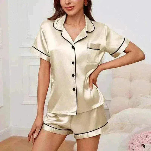 pajamas for women uk, Women Wearing Champagne Wearing pyjama sets