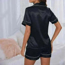 pajamas for women uk, Women Wearing Black Wearing pyjama sets back View