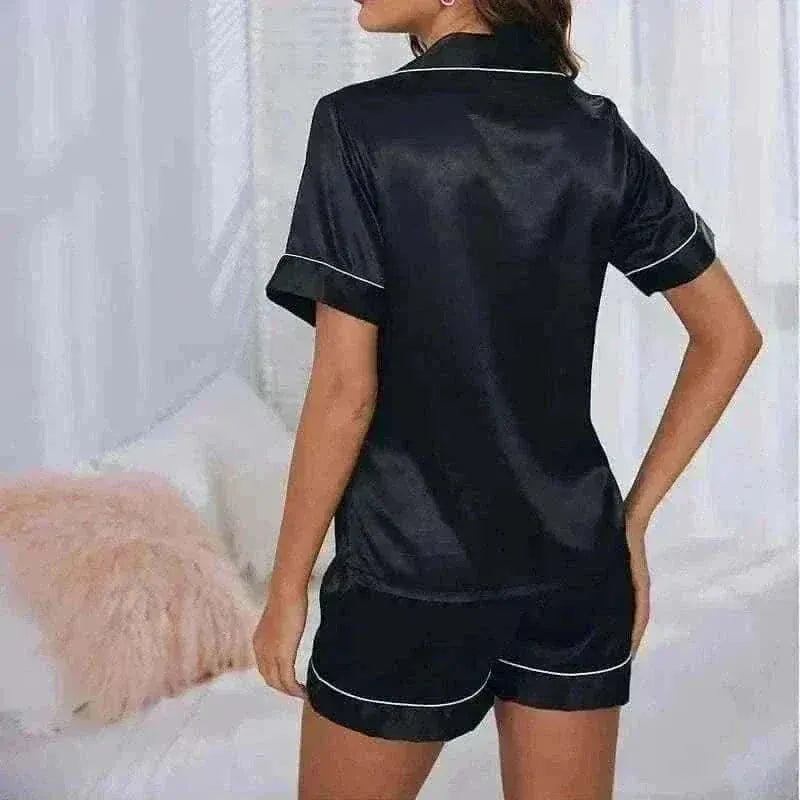 pajamas for women uk, Women Wearing Black Wearing pyjama sets back View