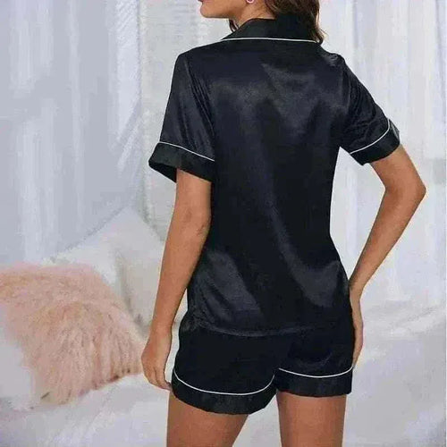 pajamas for women uk, Women Wearing Black Wearing pyjama sets back View
