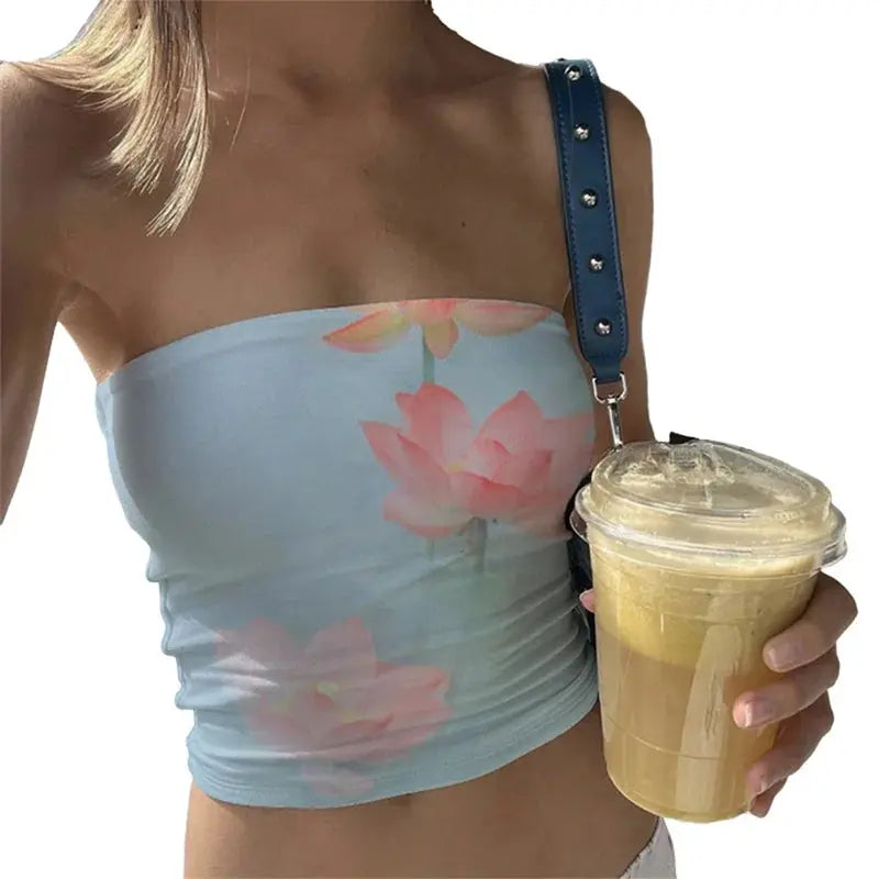 Summer Tube Tops For Women Floral Print Off A Variant1