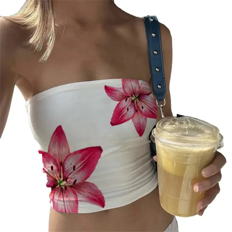 Summer Tube Tops For Women Floral Print Off c Variant1
