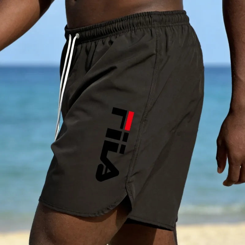 Summer men's beach shorts Black1