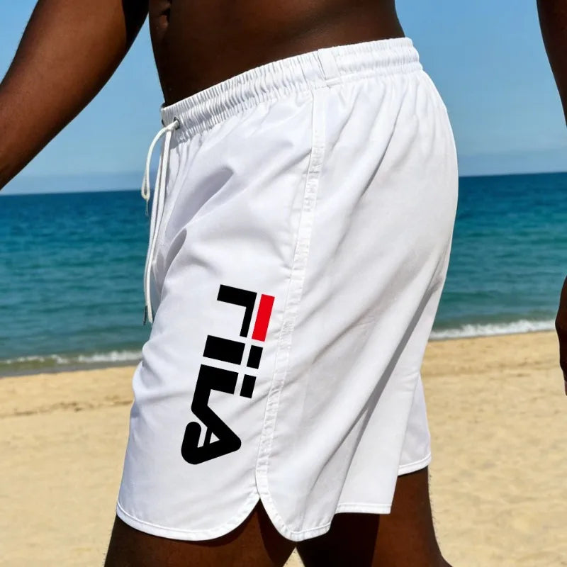 Summer men's beach shorts White1