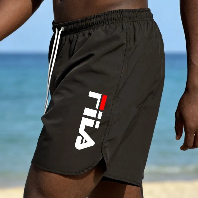 Summer men's beach shorts black