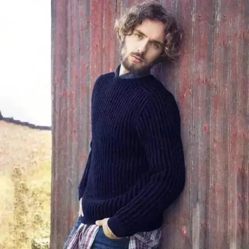 mens sweaters uk  | Men Sweater Long Sleeve Straight  Neck Pullover