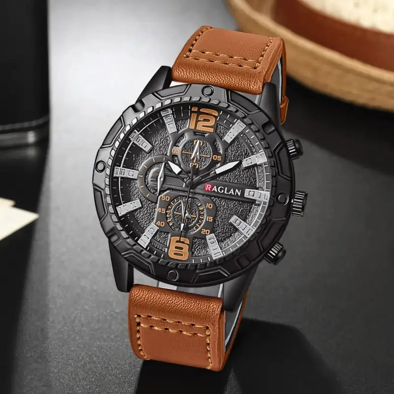 watches uk,  Top Brand Watch For Men Fashion Watches Leather Strap Light Brown