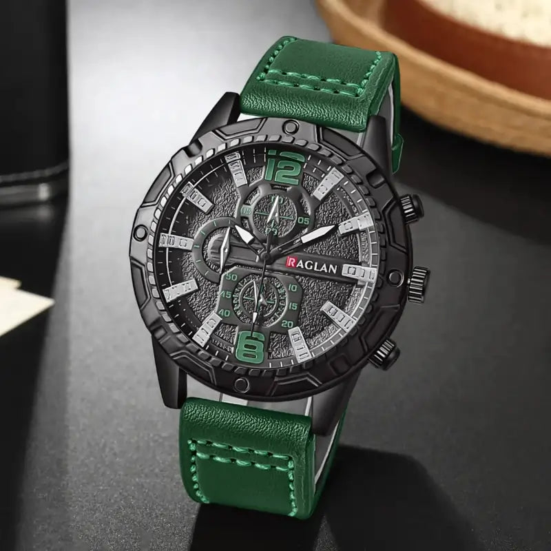 watches uk, Top Brand Watch For Men Fashion Watches Leather Strap green