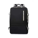 Travel Backpack Women Black Large Capacity Waterproof Anti-Theft Casual Front View