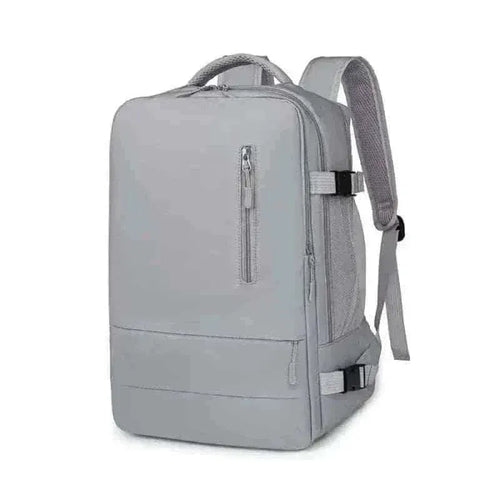 Travel Backpack Women Grey Large Capacity Waterproof Anti-Theft Casual Side View