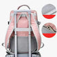 Travel Backpack Women Pink Large Capacity Waterproof Anti-Theft Casual Features