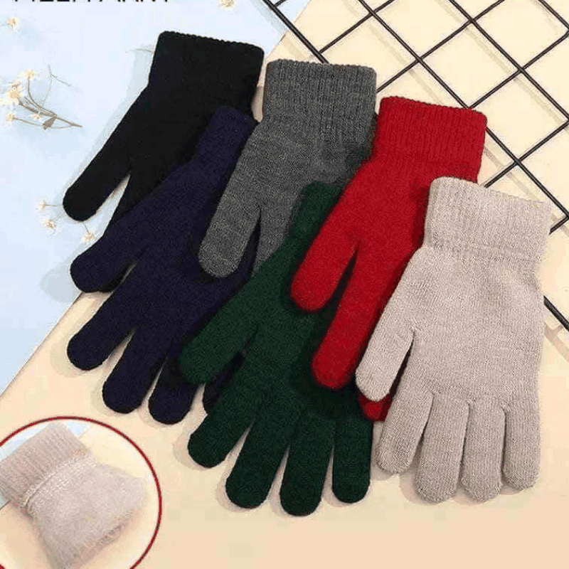 Winter Knitted Gloves Men Women Touch Screen Cold-proof Warm Full Finger Gloves Korean Style All-match Cycling Wool Gloves.