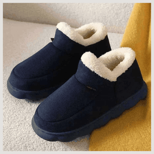 Mens Warm Slippers-Kidmi Men Plush Fur Slippers Winter Warm