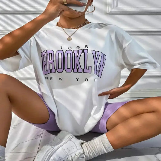 Vintage 1898 Brooklyn New York Womens T-Shirts White