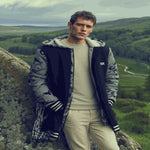 mens winter jackets uk offers Realxizi Winter Navy Blue Men Jacket Casual Pose