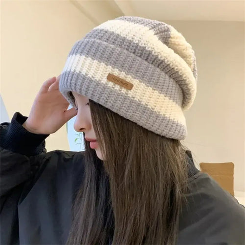 Winter Black Warm Grey Hats For Women Casual