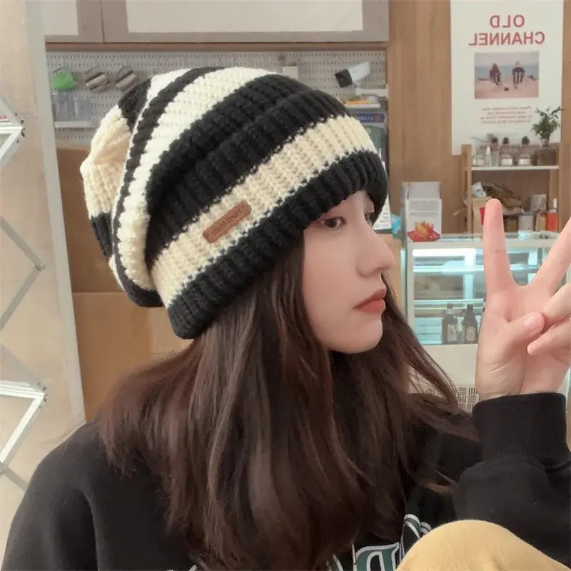 Winter Black Warm Hats For Women Casual