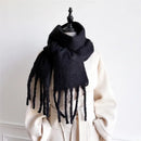 Winter Women Black Scarves Long Warm