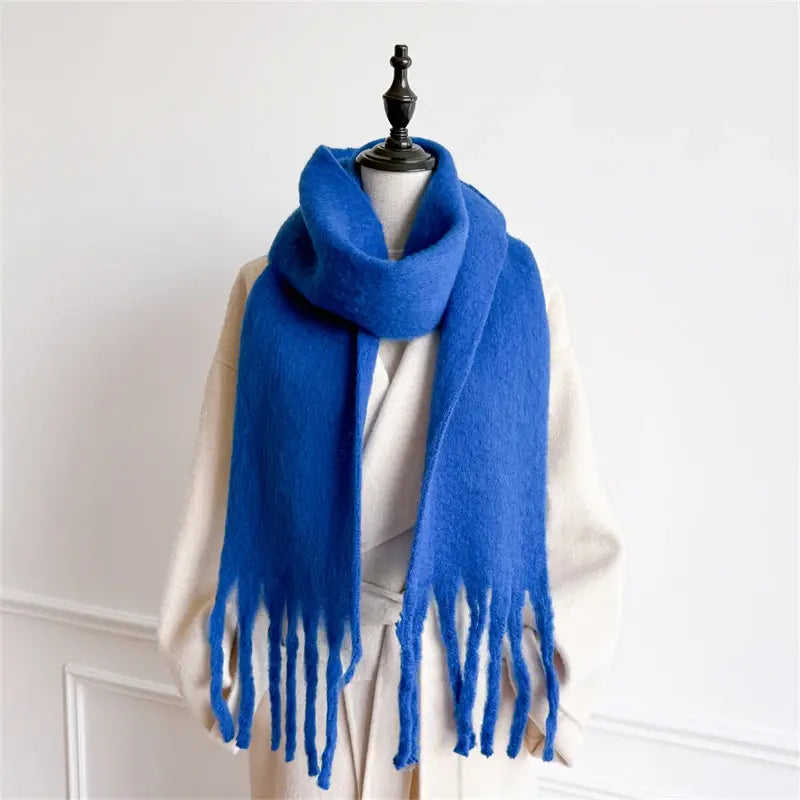 Winter Women Blue Scarves Long Warm
