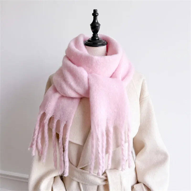 Winter Women Pink Scarves Long Warm