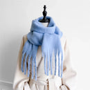 Winter Women Sky Blue Scarves Long Warm