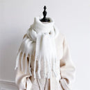 Winter Women White Scarves Long Warm